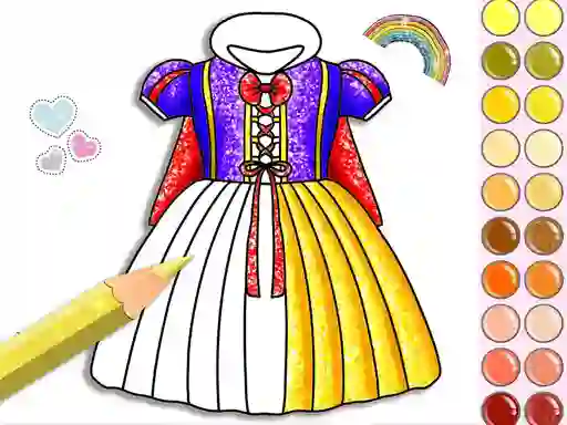 Jwèt Princess Glitter Coloring sou entènèt