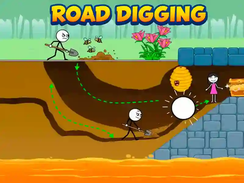 Jwèt Road Digging sou entènèt