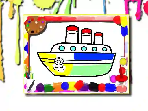 Jwèt Boats Coloring Book sou entènèt