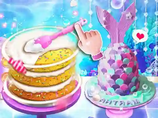 Jwèt Unicorn Chef Mermaid Cake sou entènèt