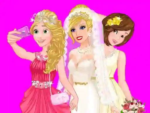 Jwèt Barbie's Wedding Selfie With Princesses sou entènèt