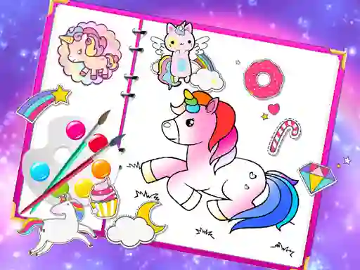 Jwèt Fabulous Cute Unicorn Coloring Book sou entènèt