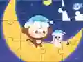 Jwèt Jigsaw Puzzle: Monkey With Moon sou entènèt
