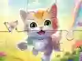 Jwèt Jigsaw Puzzle: Kitten With Butterfly sou entènèt