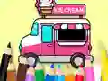 Jwèt Coloring Book: Ice Cream Car sou entènèt