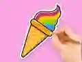 Jwèt Coloring Book: Rainbow Ice Cream sou entènèt