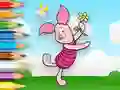 Jwèt Coloring Book: Piglet Holds Toy Windmill sou entènèt