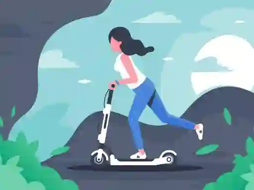 Jwèt Electric scooter rides jigsaw sou entènèt