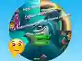 Jwèt Round Jigsaw Puzzle Collect Pictures of Funny Ocean Inhabitants sou entènèt