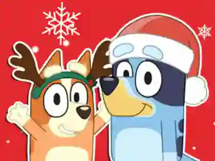 Jwèt Jigsaw Puzzle: Bluey Christmas Gift sou entènèt