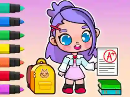 Jwèt Coloring Book: Avatar School Day sou entènèt