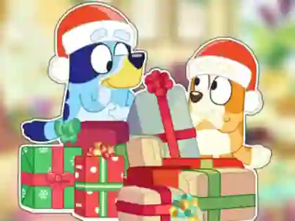 Jwèt Jigsaw Puzzle: Bluey Christmas Unboxing sou entènèt