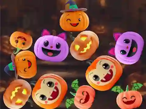 Jwèt Merge Connect Pumpkins: Halloween! sou entènèt