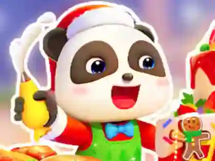 Jwèt Jigsaw Puzzle: Baby Panda Christmas Chef sou entènèt