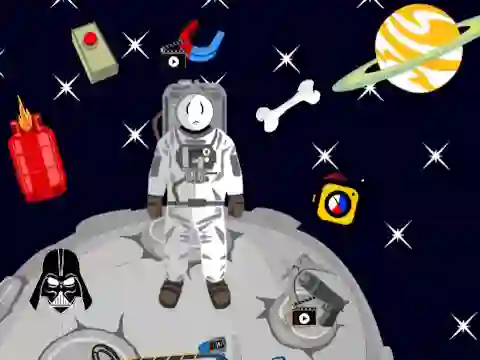 Jwèt Stickman in Space sou entènèt