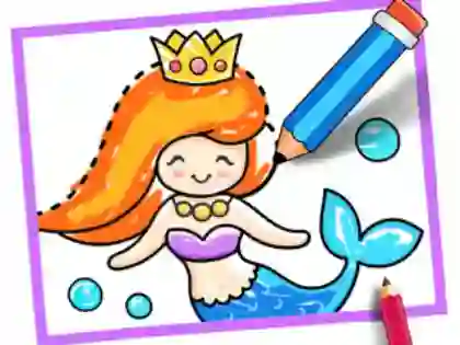 Jwèt Toddler Drawing: Mermaid sou entènèt