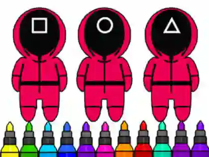 Jwèt Coloring Book: Squid Game Mask sou entènèt