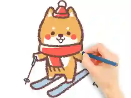 Jwèt Coloring Book: Skiing Puppy sou entènèt