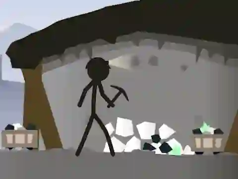 Jwèt Stickman Mining Simulator sou entènèt