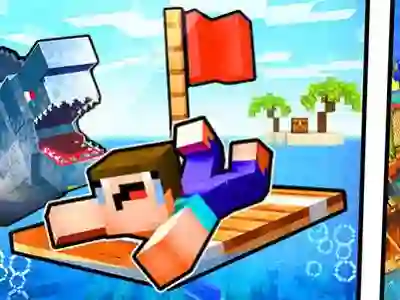 Jwèt Noob Raft: Ocean Survival sou entènèt