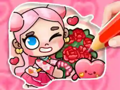 Jwèt Coloring Book: Avatar Valentine's sou entènèt