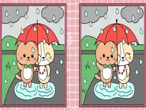 Jwèt Spot the Differences Cute Kittens sou entènèt