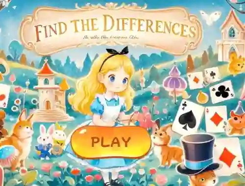 Jwèt Find The Differences: Alice In Wonderland sou entènèt