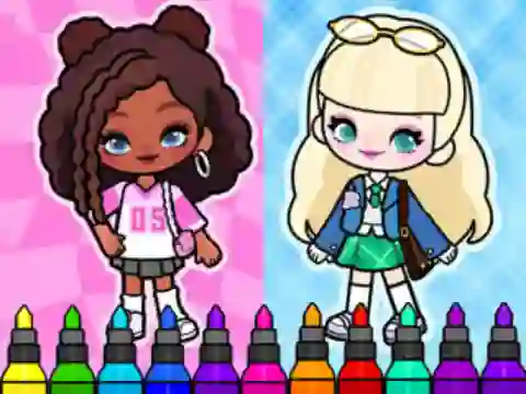 Jwèt Coloring Book: Aha World Sporty Girl sou entènèt