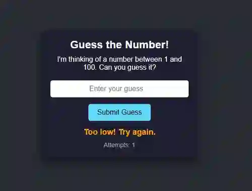 Jwèt Number Guessing sou entènèt