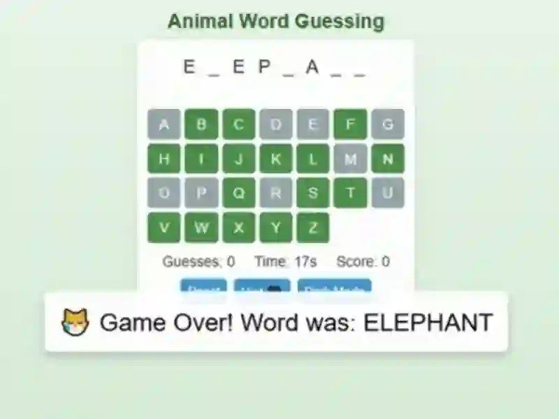 Jwèt Animal Word Guessing Game sou entènèt
