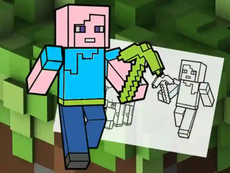 Jwèt Minecraft Fun Coloring Book sou entènèt