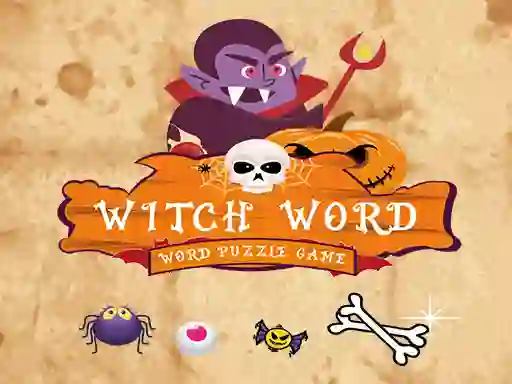 Jwèt Witch Word Halloween Puzzel Game sou entènèt