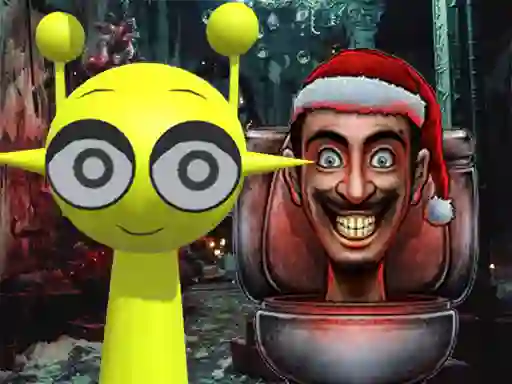 Jwèt Sprunki in Backrooms Christmas Skibidi sou entènèt