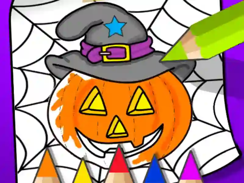 Jwèt Halloween Coloring Book sou entènèt