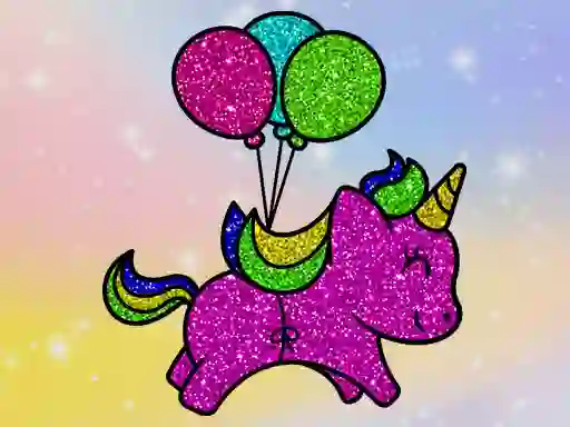 Jwèt Coloring Book Glittered Unicorns sou entènèt