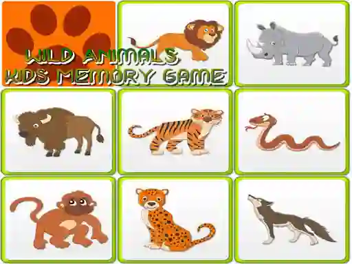 Jwèt Wild Animals Kids Memory game sou entènèt