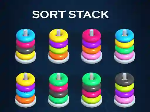 Jwèt Sort Stack color Hoop Game sou entènèt
