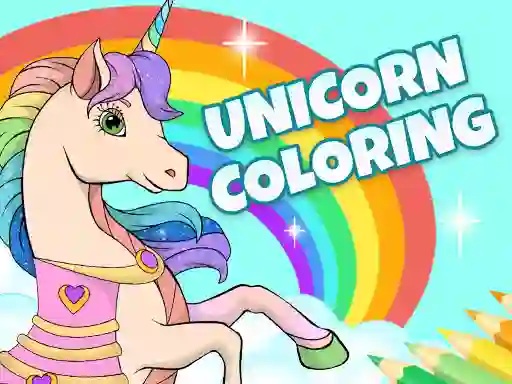 Jwèt Unicorn Dress Up Coloring Book sou entènèt