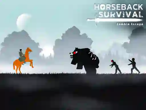 Jwèt Horseback Survival Zombies Escape sou entènèt