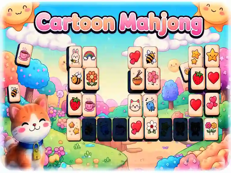 Jwèt Cartoon Mahjong sou entènèt
