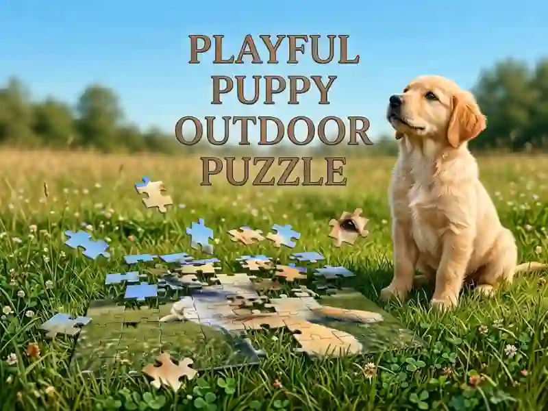 Jwèt Playful Puppy Outdoor Puzzle sou entènèt