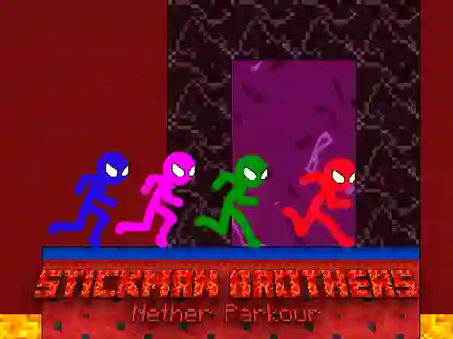 Jwèt Stickman Brothers Nether Parkour sou entènèt