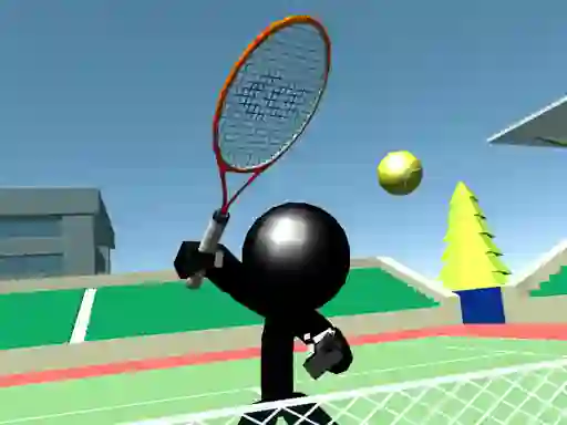 Jwèt Stickman Tennis 3D sou entènèt
