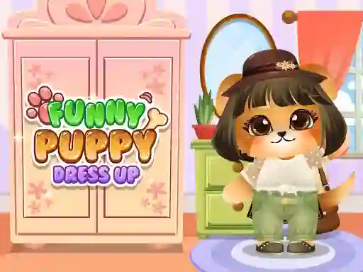 Jwèt Funny Puppy Dress Up sou entènèt