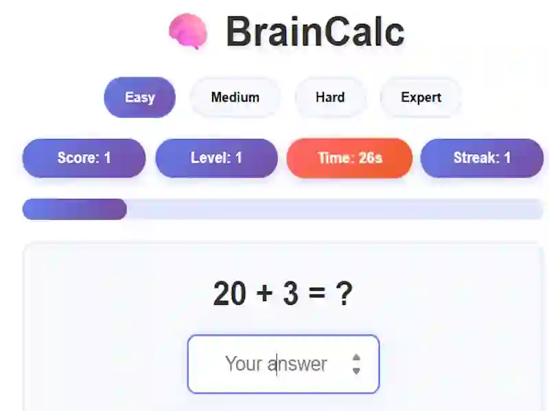 Jwèt BrainCalc sou entènèt