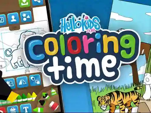 Jwèt Hello kids Coloring Time sou entènèt