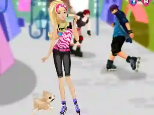 Jwèt Barbie on roller skates sou entènèt