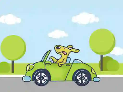 Jwèt Animal Happy Drive Coloring sou entènèt