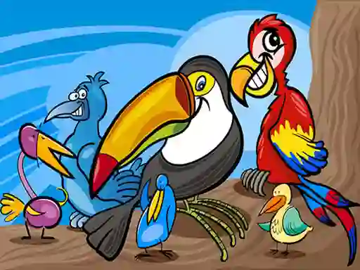 Jwèt Exotic Birds Coloring sou entènèt