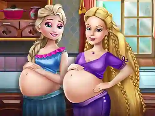 Jwèt Happy Princesses Pregnant BFFS sou entènèt